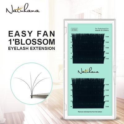 China NATUHANA 1 Second Auto Flowering Licks Fan Private Label OEM Flower Natural Soft Wholesale Easy Eyelash Extensions for sale