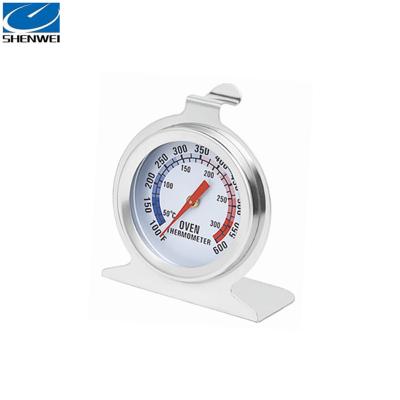 China Stainless Steel Sitting Or Hanging Dial Oven Thermometer With Hook And Panel Base Hot Sale for sale