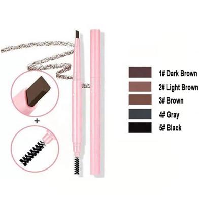 China Waterproof Pink Eyebrow Pencil With Brush Make Up Wholesale Private Label Waterproof Eyebrow Pencil for sale