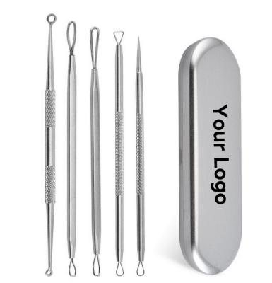 China Stainless Steel Blackhead Remover Pimple Pimple Tool Comedone Acne Zit Blackhead Kit Extractor Tool for sale