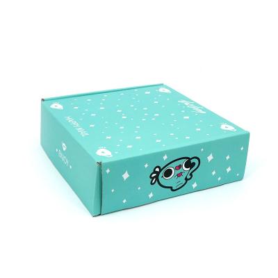 China Recyclable Custom Blue Carton Corrugated Kraft Box  Luxury Gift Packaging Apparel Boxes for sale