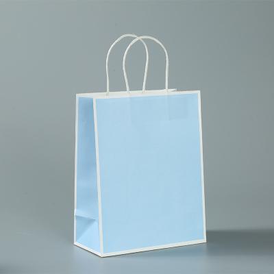 China Recyclable Factory Custom Color Portable Kraft Paper Bag Packaging Shopping Bags for sale