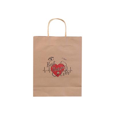 China Recyclable Custom Design Kraft  Paper Portable Bag For Packaging Shopping Bags for sale