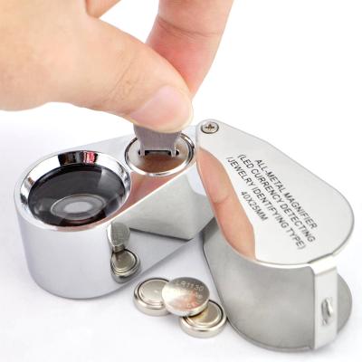 China Magnifying Glass with LED and UV Light Jewelry Repair Metal Illuminated 9890 Magnifying Glass with UV LED for sale