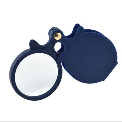 China Leather Bag Leather Cover Folding Monocular Magnifier For Stamp for sale