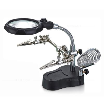 China 3.5X 12X Plastic Lens Auxiliary Clip Welding Desktop Magnifier for sale