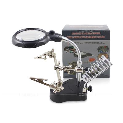 China Plastic Welding Bracket 3.5X 12X Lens Electric Magnifier for sale