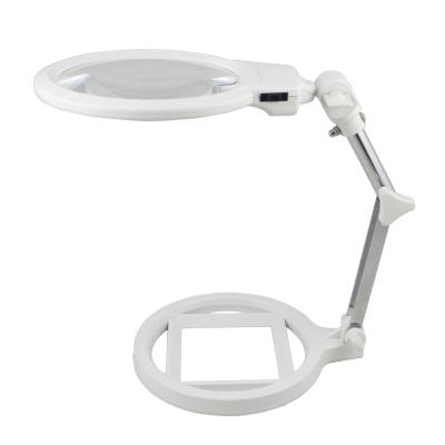 China Two Lens Plastic Embroidery Reading Table Lamp With Magnifying Glass for sale