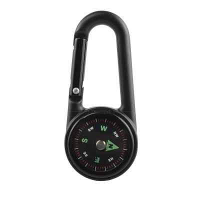 China Pointing Guide 3 in 1 Double Sided Display Hiking Mini Waterproof Camping Compass Carabiner with Thermometer for sale