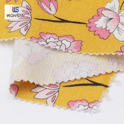 China 100% Breathable Rayon Prints Soft Hand Feeling Fabric With Flower Design For Women Wear for sale