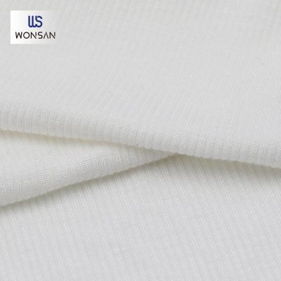 China High Quality Breathable Reality China Rayon Spandex Garment Loungewear Cardigan Fabric Plain Dyed Rib Knitted Fabric for sale