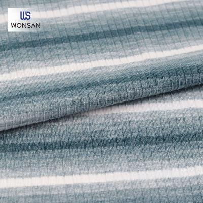 China China High Quality Breathable Polyester Rayon Spandex Garment Loungewear Cardigan Fabric Dyed Rib Knitted Fabric for sale