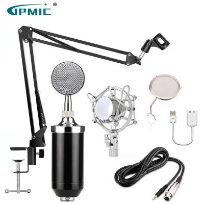 China Professional Handheld Microphone BM-8000 Hot Selling Condenser Microphone with 3.5mm Jack, NB-35 Stand, Shock Mount, USB Board for sale