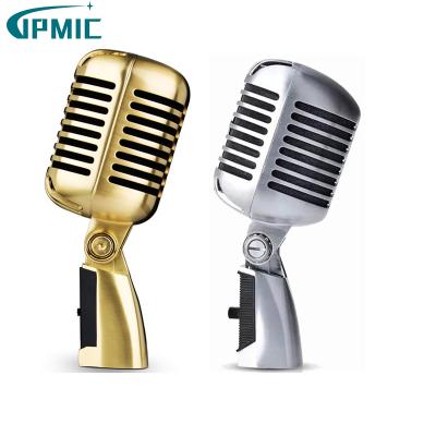 China Professional Cable Ktv Mic Mike Classic Dynamic Moving Style Mike Deluxe Metal Vocal Old Coil Good Quality Microphone Vintage Microphone for sale