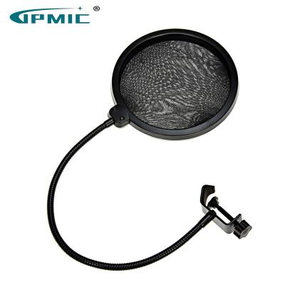 China Microphone Noise Filtering Dual Layer Studio Microphone Mic Wind Screen Shied Professional Flexible Black Studio Microphone Noise Filter for sale