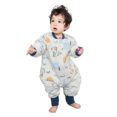 China high quality cotton baby boys romper organic newborn baby clothes 5% cotton 95% spandex bodycon jumpsuits kid sleeping bag split legs QD2 for sale