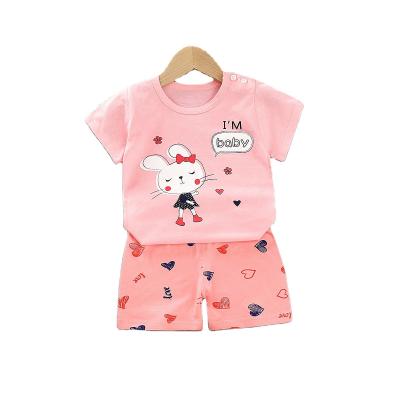 China 2022 Baby Casual Suit Short Sleeved Top + Shorts 2pcs Summer Children Wear Boys 100% Cotton Short Sleeved Suit for sale