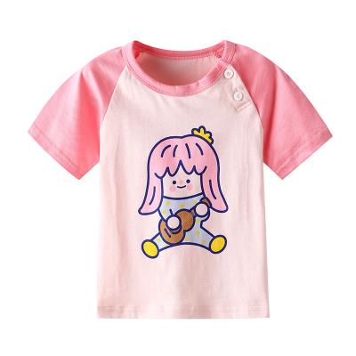 China Baby Skin Friendly Kid Casual Short Sleeve 100% Cotton All Over Print Tee Shirt for sale