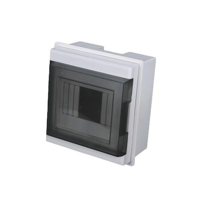 China Residential Plastic Type B 2-5 Way Led Display Din Wall Box Surface Distribution Box Double Rail Adjustable Over Under Vo for sale