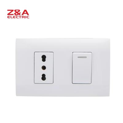 China PC + AH2217.3W Copper Wall Switch American Standard Italy Europe Socket Light Home for sale