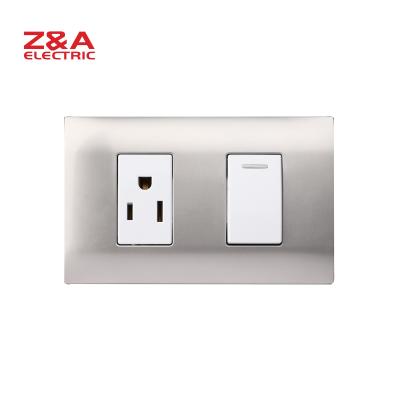 China PC + AH2213.SLV Copper Wall Switch American Standard Italy Europe Socket Light Home for sale