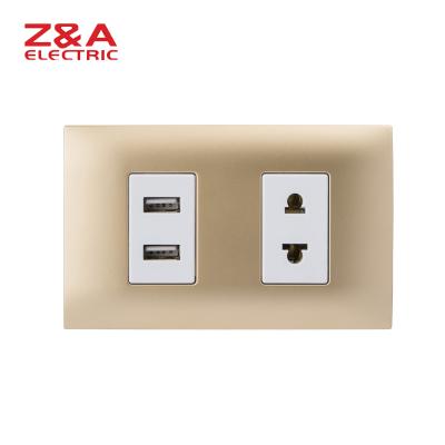 China PC + AH2256.MCHP American Standard Wall Outlet Italy Europe Plug Light Copper Home for sale