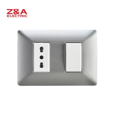 China Italy Europe American Standard Socket Light Home PC+Copper BM1217.SLV WALL SOCKET Switch Matix for sale