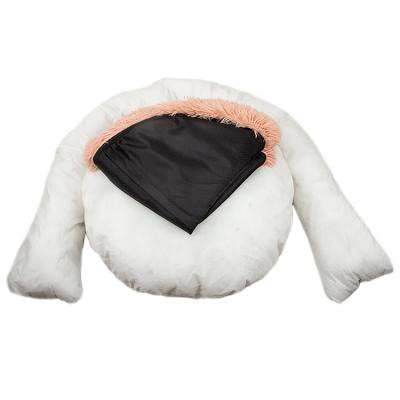 China Breathable Jhome Pets Wholesale Removable Faux Fur Blanket Luxury Donut Dog Bed Soothing Round Pet Bed Washable Fluffy Custom With Zippers for sale