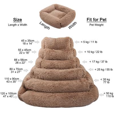 China Jhome Breathable Pampers Dropshipping Removable Blanket Faux Fur Dog Bed Calming Fluffy Ultra Soft Rectangle Pet Bed Warm Oblong With Zippers for sale