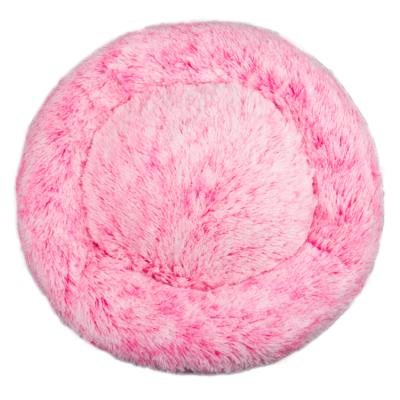 China Jhome Breathable Pampers 60cm RTS Medium Round Washable Dog Bed Calming Luxury Warm Fluffy Nest Pet Bed Donut Plush Faux Fur Comfortable Ultra Soft for sale