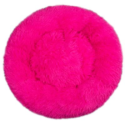 China Jhome Breathable Pampers 120cm Dropshipping XXXLarge Washable Fluffy Donut Soft Soothing Luxury Faux Fur Dog Pet Bed With Anti Slip Bottom for sale