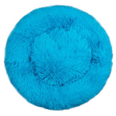 China Jhome Breathable Pampers Soft Soothing Luxury Faux Fur Dog Pet Bed 90cm Washable Fluffy Donut Bed Dropshipping for sale