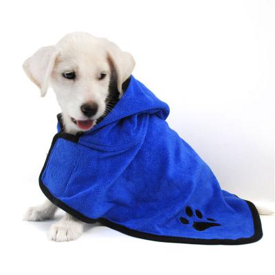 China Jhome Viable Pet Dropshipping 1 MOQ Durable Dog Drying Towel Microfiber Dog Bathrobe Soft Absorbent Bathing Coat For Pets for sale