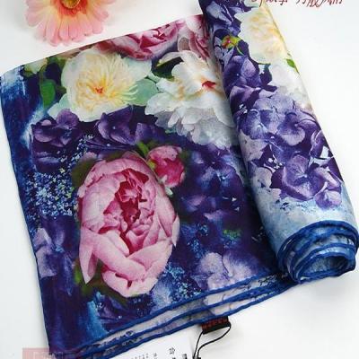 China 100%silk plain crepe loin De with printed pattern for sale