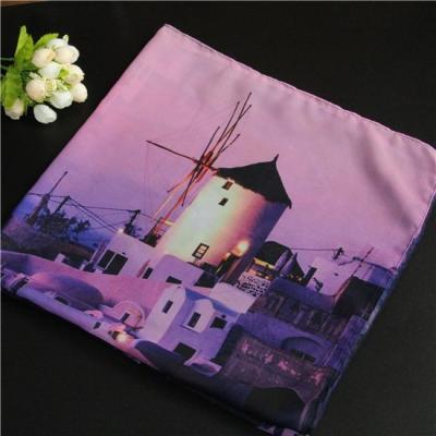 China digital printed silk scarf with customized design 90*90cm for sale