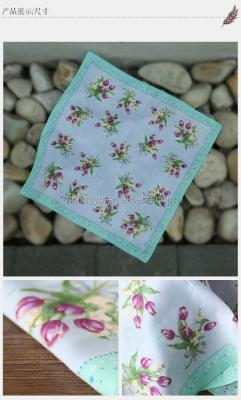 China the cotton digital printed handkerchief 33*33cm for sale