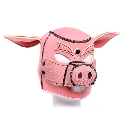 China Leather Part CIVET BDSM Masks Neoprene Hood Eye Mask Fetish Gear Hood Mask Factory Bdsm Bondage Pig Puppy Play Dog for sale