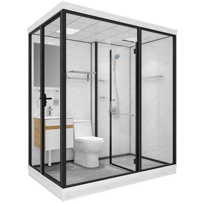 China Modern Luxury Stained Glass Decor Hotel Environmental Protection Unit Bathroom Full Freeze Pod Smc With Toilet for sale