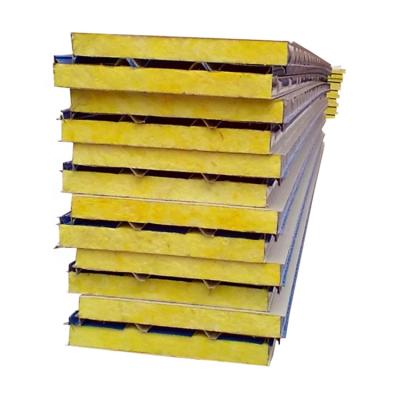 China Modern Color Glass Wool 50mm Steel Wall Sandwich Panels Exterior And Internal Wall Panel for sale