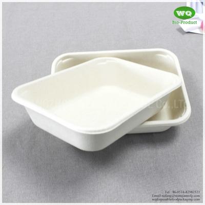 China 32 oz Unbleached Rectangular Food Tray,China 2022 Best sell biodegradable Tableware,Eco-friendly Takeway Food Container for sale