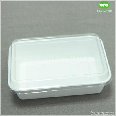 China 650ml Bleached Sugarcane Lunch Box With PET Lid-Disposable Bagasse Take Away Food Box-Compostable Sugarcane Container for sale