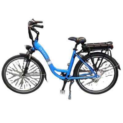 China Shanghai Standard Type 36V 300W 12.8Ah Women Ride City Bike Blue Green Electric Bicycle for sale