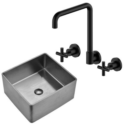 China In-wall kitchen faucet 2022 Luxury Black Knurled 2 Way Brass Matte Black Kitchen Sink Faucets Or Sanitary Ware Or Kitchen Sink for sale