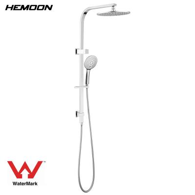 China With Slide Bar Modern Bathroom Style Brushed Chrome Construction Shower Head Set Wall Mounted Thermostatic Faucets for sale