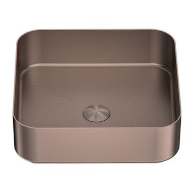 China Easy Clean Brushed 304 Stainless Steel Luxury Toilets And Bathroom Sinks Vanities Countertop Mixing Washing Hand Basins for sale