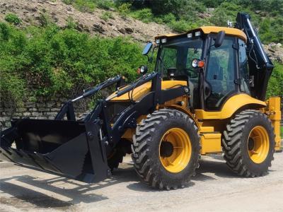 China 388 Mitsubishi Engine Four Wheel Steering Bucket Wheel Loader / Construction Equipment Wheel Loader for sale