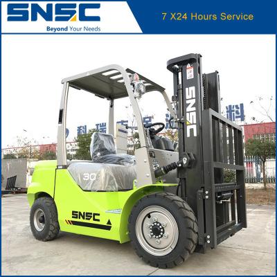 China 3ton Diesel Side Shifter Forklift with Load Center 500mm and Duplex/Full Free Lift Mast for sale