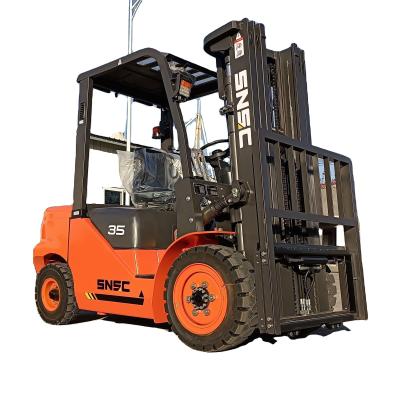 Cina FD35 3,5 tonnellate Side Shifter Rough Terrain Forklift Motore giapponese e componente della centralina in vendita