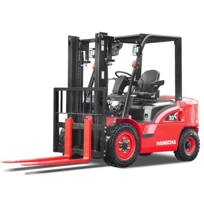 China 3 Ton Diesel Forklift With Japanese Engine Triplex 4.5 Meters Mast Side Shifter Solid Tires for sale