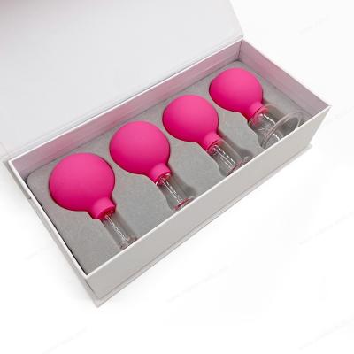 中国 4pcs Rubber Bulb Glass Suction Cups/Rubberの吸引のガラスすくうセット/Rubber Vacuum Cupping Set 販売のため